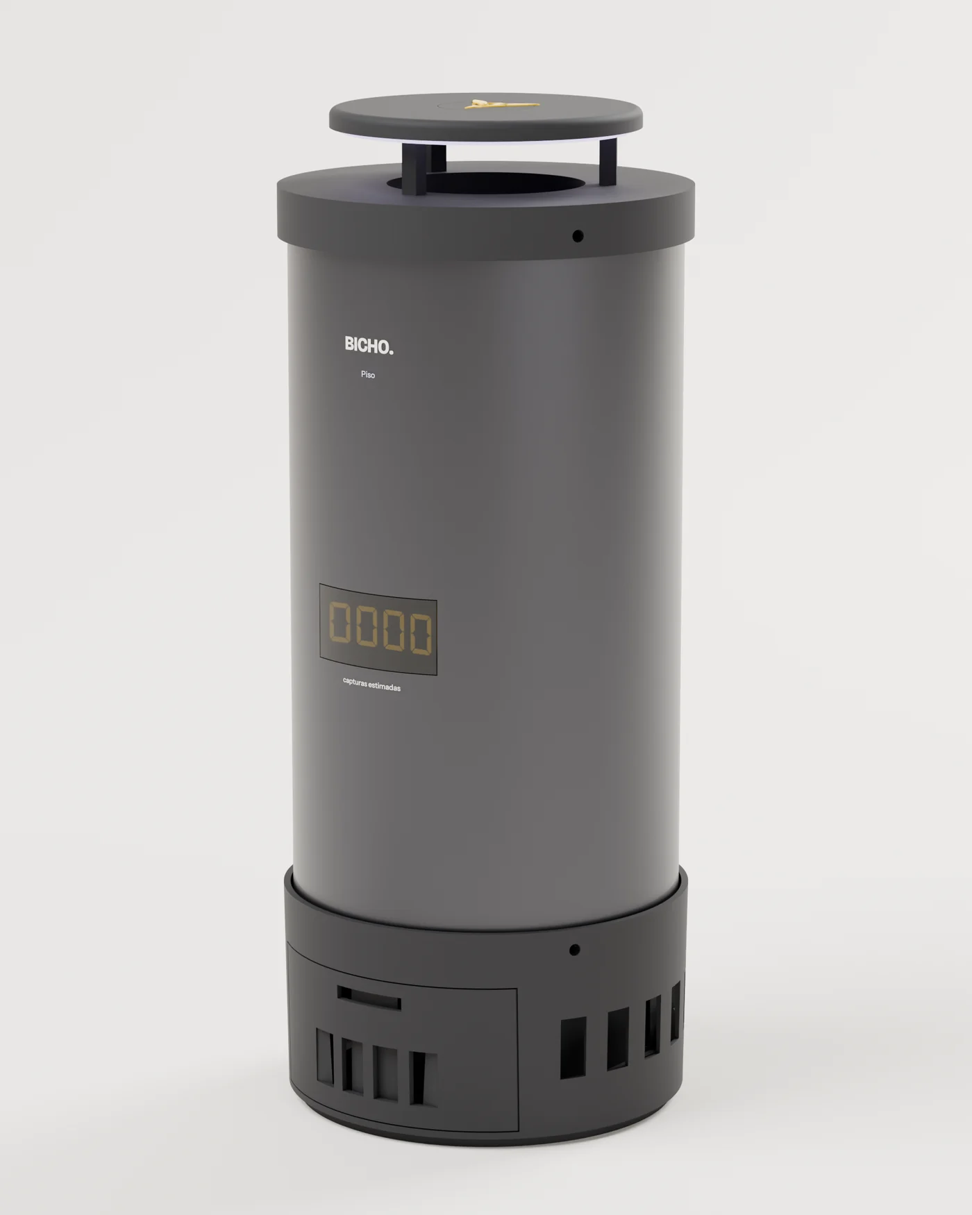 Bicho Piso, trampa de mosquitos de interior, render del diseño